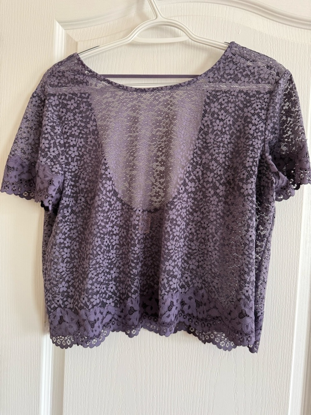 Victoria's Secret Lavender Lace Scoop-Back Blouse